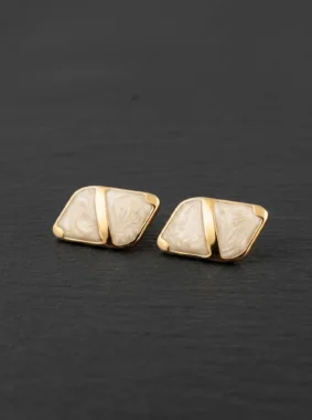 luxury white stone gold earrings