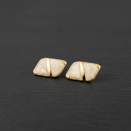 luxury white stone gold earrings