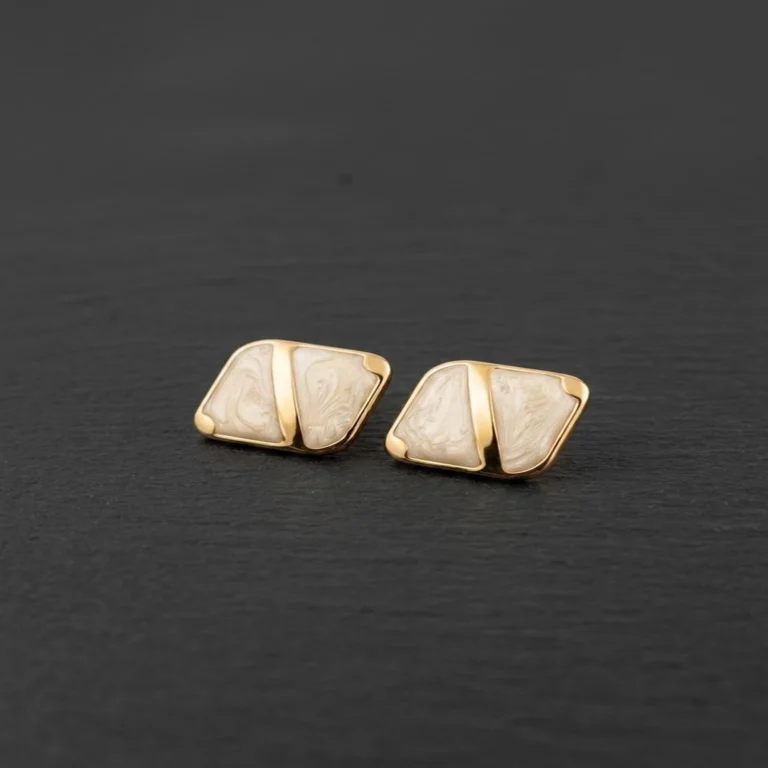 luxury white stone gold earrings