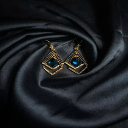 luxury white stone gold earrings